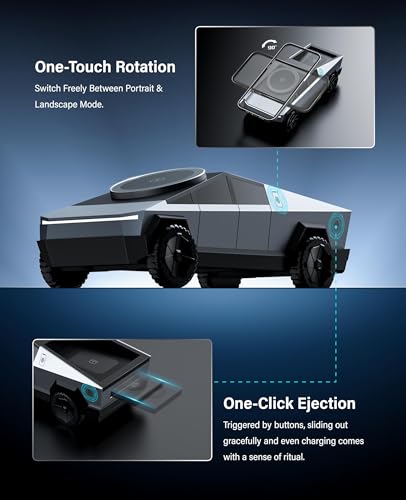 Cyberdock 3 in 1 MagSafe Charging Stand for Apple Device, Rotating Magnetic Fast Wireless Charger Stand with Ambient Light for iPhone 17-12, Apple Watch, AirPods for Christmas Birthday Gifts