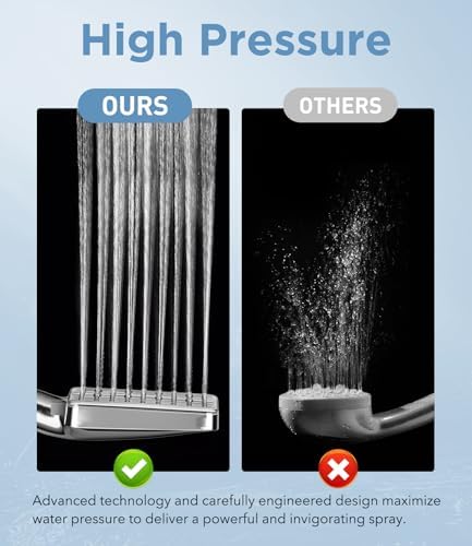 Filtered Shower Head - 6 Modes High Pressure Handheld Shower Head with Filter Mineral Beads, Detachable Handheld Showerhead Set with Stainless Steel Hose and Shower Arm Bracket