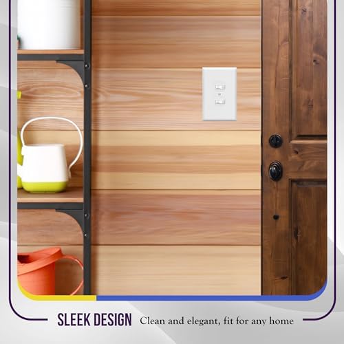 ENERLITES Jumbo Duplex Receptacle Outlet Wall Plate, Large Electrical Outlet Covers, Over-Size 1-Gang 5.5" x 3.5", Polycarbonate Thermoplastic, 8821O-W-20PCS, White (20 Pack)