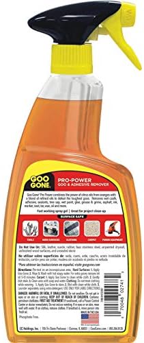 Goo Gone Pro-Power Spray Gel Adhesive Remover - Surface Safe, Great Cleaner, No Harsh Odors, Removes Stickers, Can Be Used On Tools, 24 Ounce, 2 Pack with Scraper Tool