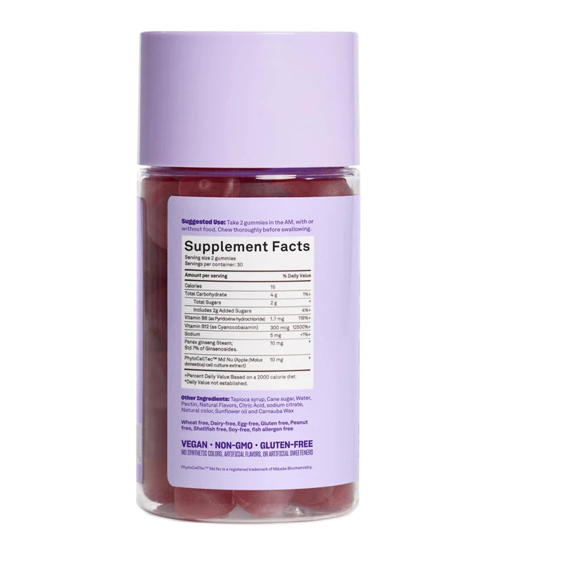 BABE ORIGINAL Energy, Mood & Skin Gummy Supplement with Ginseng, Vitamin B12. Vitamin B6 | Vegan Gummies for Improved Energy, Mood, & Revitalized Skin - Gluten-Free, Vegan - Citrus Burst (60 Count)