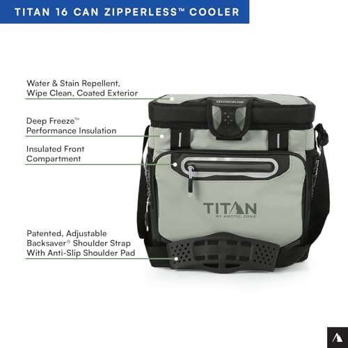 Arctic Zone Titan Deep Freeze Cooler - Zipperless Hardbody Cooler - Small & Large Capacity- Beach & Camping Cooler - Deep Freeze Insulation, HardBody Liner, and SmartShelf
