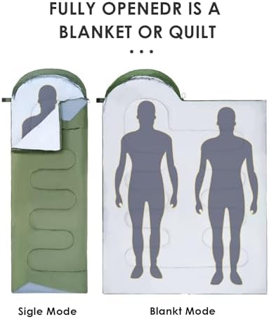 Sleeping Bags for Adults Backpacking Lightweight Waterproof- Cold Weather Sleeping Bag for Girls Boys Mens for Warm Camping Hiking Outdoor Travel Hunting with Compression Bags