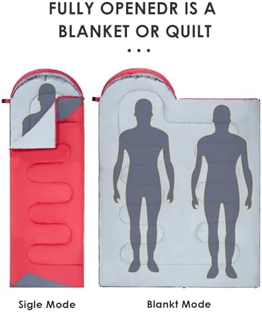 Sleeping Bags for Adults Backpacking Lightweight Waterproof- Cold Weather Sleeping Bag for Girls Boys Mens for Warm Camping Hiking Outdoor Travel Hunting with Compression Bags