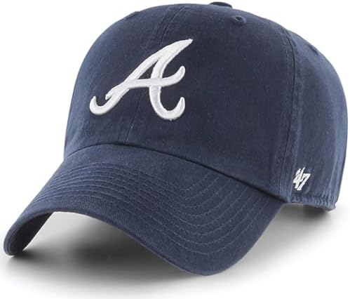 47 Brand MLB Team Color Home Primary Logo Clean Up Adjustable Baseball Cap Hat, Adult One Size Fits All