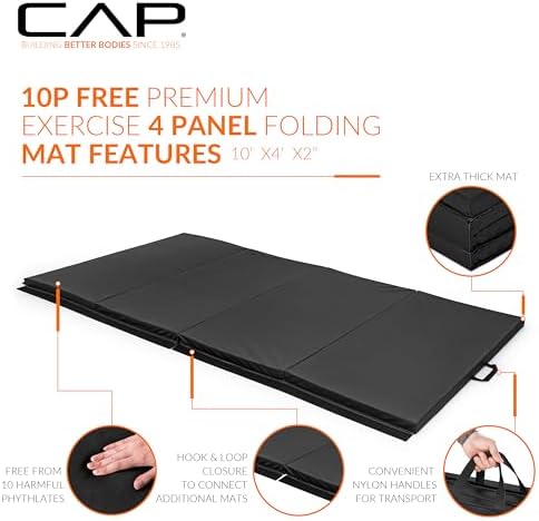 CAP Barbell All Purpose Folding Anti Tear Exercise Training Aerobic Fitness Gym & Gymnastics Balance Mat | Multiple colors