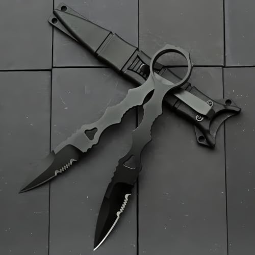 Portable Knife 6.7 Inch 440C Fixed Blade Outdoor Camping Portable Straight Knife With Kydex Sheath The Knife Comes In Black And White (Black)