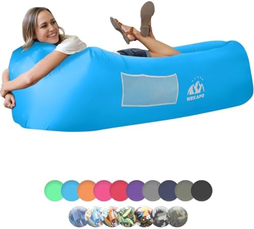 WEKAPO Inflatable Lounger Air Sofa Hammock-Portable,Water Proof& Anti-Air Leaking Design-Ideal Couch for Backyard Beach Traveling Camping Picnics & Music Festivals