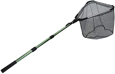 RESTCLOUD Fishing Landing Net with Telescoping Pole Handle, Fishing net Freshwater for Kids Men Women, Extend to 40-63 Inches