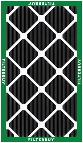 Filterbuy 16x25x1 Air Filter MERV 8 Odor Eliminator (4-Pack), Pleated HVAC AC Furnace Air Filters Replacement with Activated Carbon (Actual Size: 15.50 x 24.50 x 0.75 Inches)
