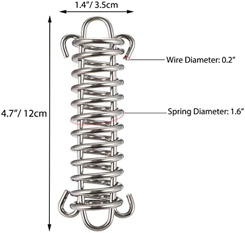 TOBWOLF 10PCS Tent Spring Buckle, Windproof Stainless Steel Rope Tensioner Awning Fixed Hook Buckle, Portable Camping Tent Fixed Buckle, Spring Buckle Set for Outdoor Camping, Dog Training, Swing