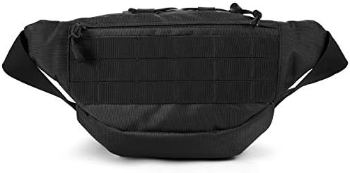 Tactical Fanny Pack Military Waist Bag Pack with USA Flag Patch Utility Hip Pack with Adjustable Strap for Outdoors Fishing Cycling Camping Hiking Dog Walking (Black 2)