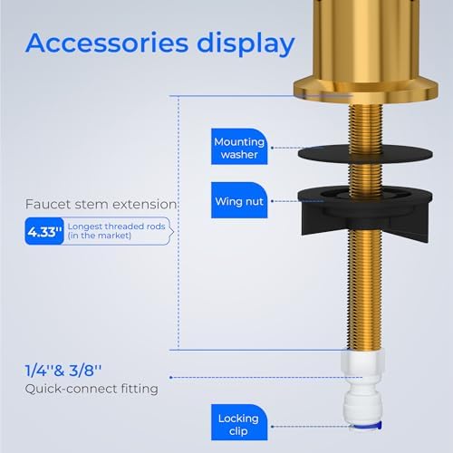Waterdrop Reverse Osmosis Drinking Water Faucet Stainless Steel, Lead-Free๏ผGold