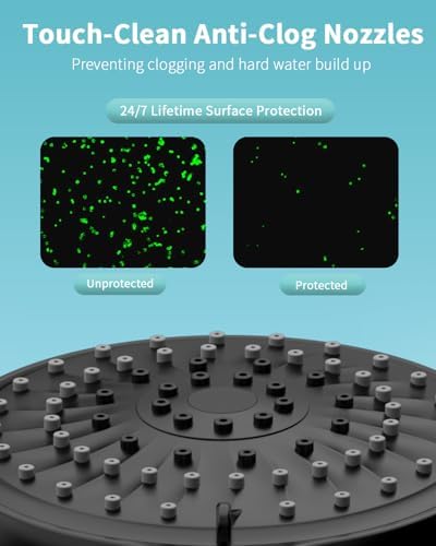 Shower Head with Handheld, High Pressure Handheld Shower Head with 80" Extra Long Stainless Steel Hose & Adjustable Bracket, Showerhead with ON/OFF Switch, Black