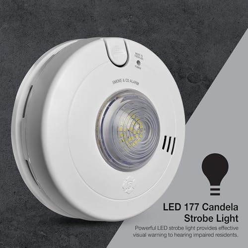 First Alert BRK Hardwire Combination Smoke & Carbon Monoxide Alarm with LED Strobe & 10-Year Battery Backup, 1-Pack