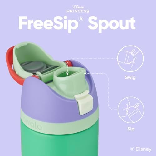 Disney Princess FreeSip Insulated Stainless Steel Water Bottle with Straw for Sports and Travel, BPA-Free Sports Water Bottle, 24 oz, Ariel