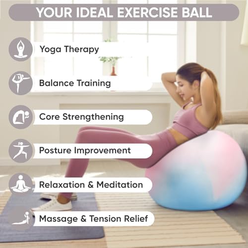 APEXUP Yoga & Pilates Ball - Anti Slip Heavy Duty Gym Ball for Fitness, Balance & Core Workout