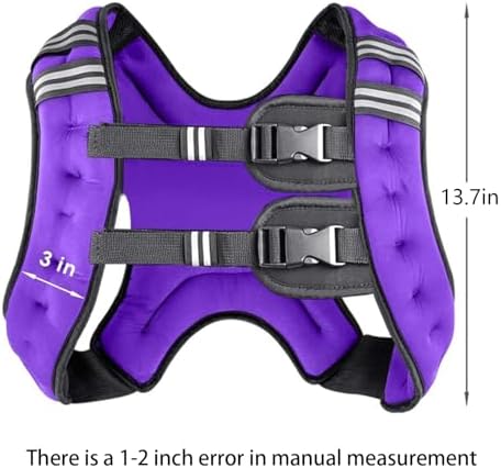 Prodigen Weighted Vest for Women and Men 8 12 16 20 25 30 Lbs with Reflective Stripe and Double Adjustable Buckle Straps Weight Vests for Strength Training, Jogging, Cardio, Weight Loss