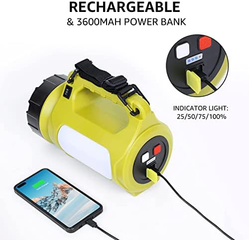 LE Rechargeable LED Lantern, Camping Essentials, 1000LM, 5 Light Modes, Power Bank, IPX4 Waterproof, Lantern Flashlight for Hurricane Emergency, Hiking, Home and More, USB Cable Included