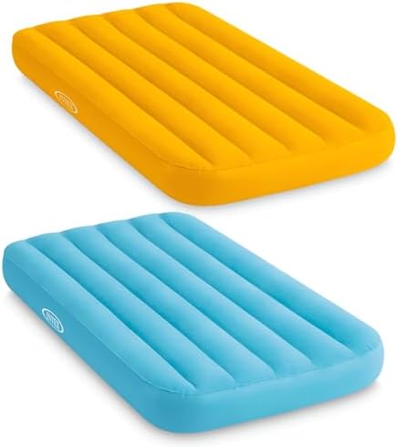 Intex 66803EP Cozy Kidz Inflatable Airbed: Fiber-Tech – Velvety Soft Surface – Carry Bag Included – Color May Vary – 34.5" x 62" x 7"