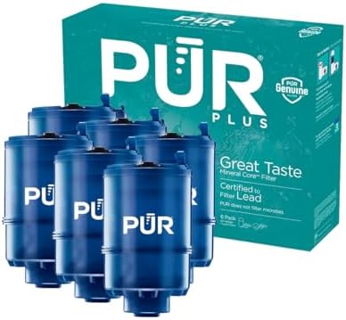 PUR PLUS Mineral Core Faucet Mount Water Filter Replacement (6 Pack) – Compatible With All PUR Faucet Filtration Systems