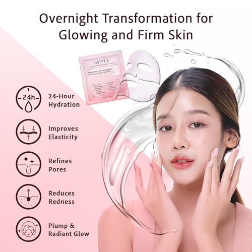 realori Salmon DNA PDRN Collagen Face Mask – Korean Skincare Hydrogel Overnight Collagen Face Mask for Glass Skin – Lifting, Firming, Moisturizing & Pore Refining – 4 Jelly Masks for Women and Men