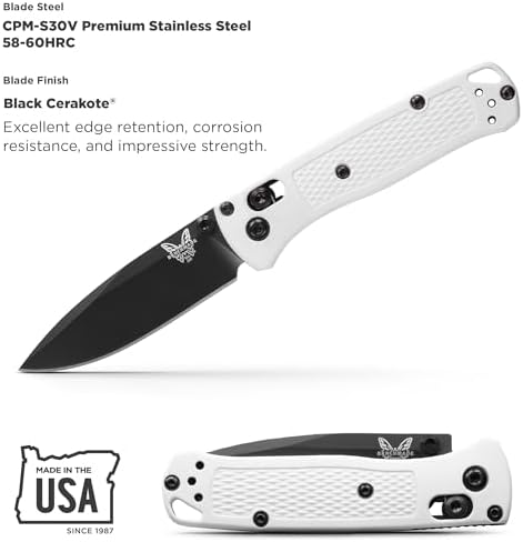 Benchmade - Mini Bugout 533 Folding Knife with White Givory Handle (533BK-1)