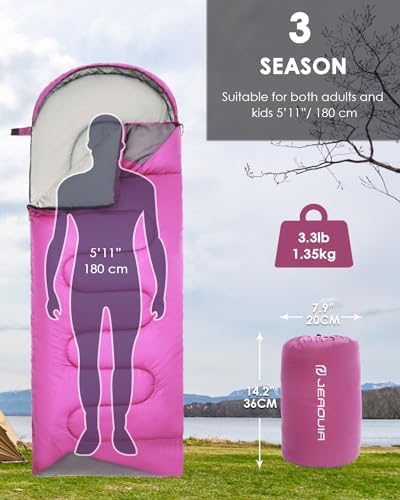 Sleeping Bags for Adults Backpacking Lightweight Waterproof- Cold Weather Sleeping Bag for Girls Boys Mens for Warm Camping Hiking Outdoor Travel Hunting with Compression Bags