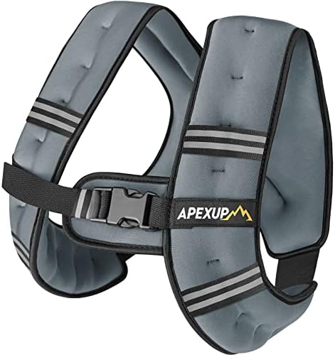 APEXUP Weighted Vest with 5lbs/10lbs/15lbs/20lbs/25lbs/30lbs Weights and Reflective Stripe, Weight Vest Men Women for Workout, Strength Training, Running