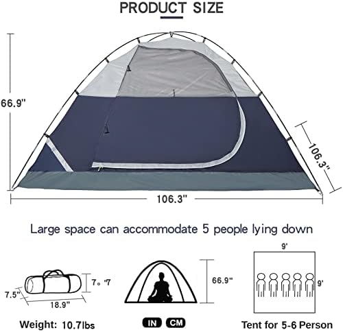 CAMEL CROWN Tents for Camping 2/3/4/5 Person Camping Dome Tent, Waterproof,Spacious, Lightweight Portable Backpacking Tent for Outdoor Camping/Hiking