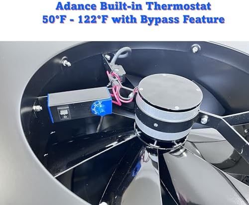 iLIVING HYBRID Ready Smart Thermostat Solar Roof Attic Exhaust Fan, 14", 40-Watt, 1150 CFM, Cools up to 2900 Sq.Ft. Coverage Area, Black