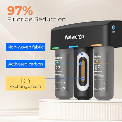 Waterdrop WD-TSA-UF 0.01 μm Ultra Filtration Under Sink Water Filter, Under Sink Water Filtration System 9 Stage Filtration, Reduces Chlorine, Taste and Odor, Fluoride, Advanced USA Tech