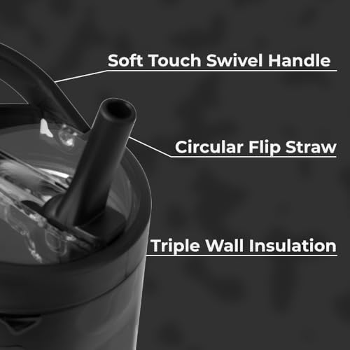 HydroJug Sport - Stainless Steel Tumbler with Straw, Vacuum Insulated, 40oz Leakproof Water Bottle, Ergonomic Design, Reusable, Dishwasher Safe, Rubber Base, Durable for Gym or Outdoors, Black Leopard