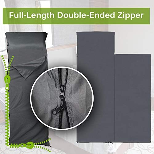 Frelaxy Sleeping Bag Liner, XL Travel Sheet & Camping Sheet for Backpacking, Hotel, Hostels & Traveling, Comfy & Easy Care, Full-Length Zipper/No Zipper