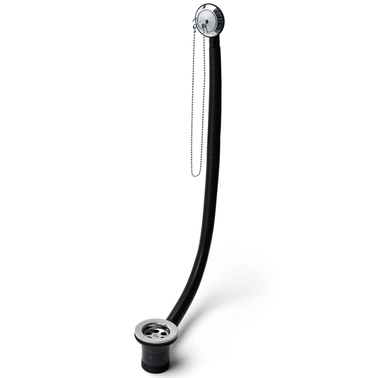 Chrome Retainer Bath Tub Waste Drain with Brass Plug & Overflow and Ball Chain