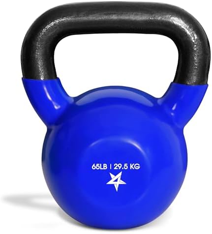 Yes4All 5-65lbs Kettlebells Vinyl Coated Cast Iron for Dumbbell Weights Exercises, Gym, Fitness, Full Body Workout Equipment Push up, Grip and Strength Training