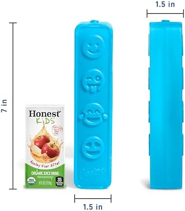 Cool Coolers by Fit & Fresh Kids Icicle Lunch Box Ice Pack Sticks, Icicle Ice Sticks for Lunch Bags and Coolers, Lunch Ice Pack Sticks, Reusable, Multicolored, Smile Icicles, 8PK