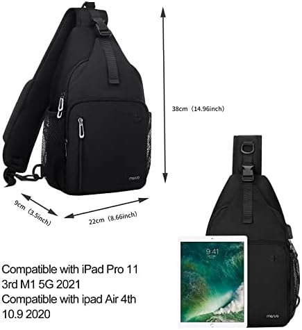 MOSISO Sling Backpack Bag, Crossbody Shoulder Bag Travel Hiking Daypack Chest Bag with Front Square Pocket&USB Charging Port