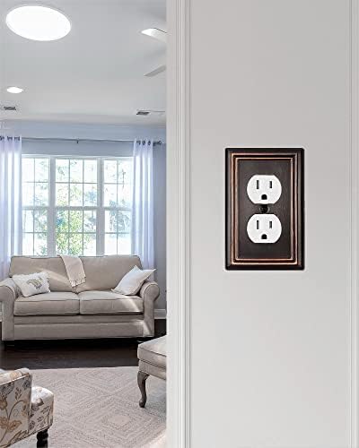 4-Pack Duplex Wall Plates, Aged Bronze Outlet Covers, Metal Electrical Outlet Cover Plates, 3.15''*4.88'', Midsize
