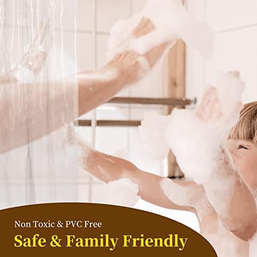 Barossa Design Clawfoot Tub Shower Curtain with 12 Magnets - 36 Metal Hooks Included, 180" W x 70" H Wrap Around, Waterproof PEVA, Metal Grommets - Frosted, 180x70