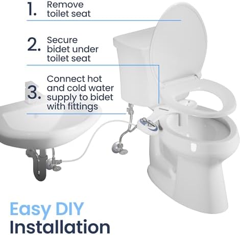 LUXE Bidet NEO 320 - Hot and Cold Water, Self-Cleaning, Dual Nozzle, Non-Electric Bidet Attachment for Toilet Seat, Adjustable Water Pressure, Rear and Feminine Wash, Lever Control (White)