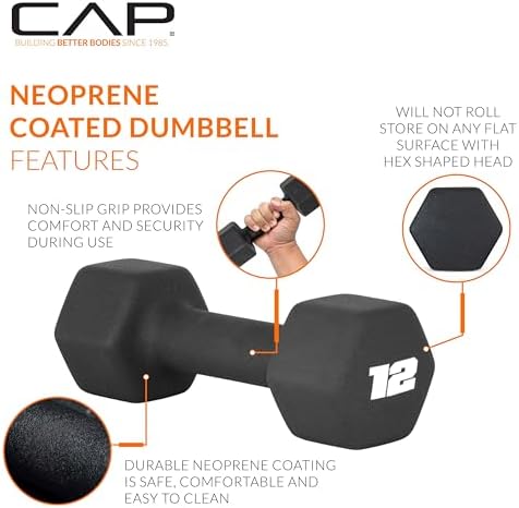 CAP Barbell Neoprene Dumbbell Weights Pairs & Sets | Multiple Colors