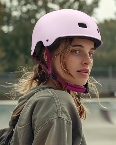 OutdoorMaster Skateboard Cycling Helmet - Two Removable Liners Ventilation Multi-Sport Scooter Roller Skate Inline Skating Rollerblading for Kids, Youth & Adults