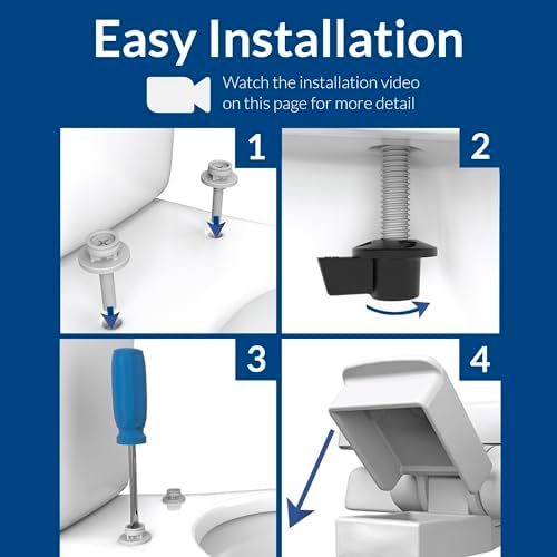 Bemis 7300SLEC Slow Close Toilet Seat, Easy Clean Hinges and Durable Plastic Seat, Made in USA, Elongated, White