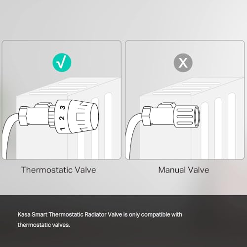 TP-Link Kasa Smart Thermostat Radiator Valve, Smart Radiator Valve, Energy Saving, LED display Radiator Thermostat Valve, Smart TRV Schedule, Works with Alexa & Google, Easy installation(KE100 KIT)