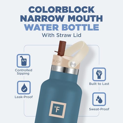 IRON °FLASK Camping & Hiking Hydration Canteens - Narrow Straw Lid & Boot - Leak Proof Vacuum Insulated Stainless Steel - Hot & Cold Double Walled Sports Water Bottle - Dream Sunset, 24 Oz