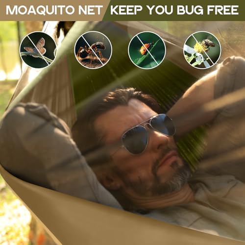 Camping Hammock Mosquito Net,Double & Single Portable Hammocks Hammocks with 2 Tree Straps,Hammock Tent for Travel Camping,Camping Accessories for Indoor Outdoor Hiking Backpacking Backyard Beach