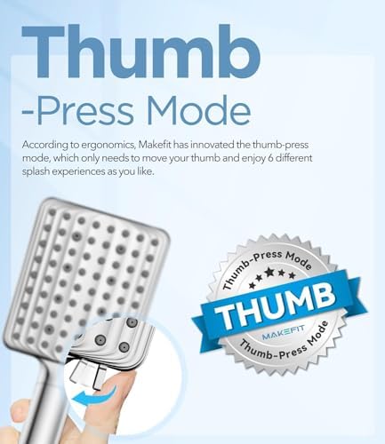 Filtered Shower Head - 6 Modes High Pressure Handheld Shower Head with Filter Mineral Beads, Detachable Handheld Showerhead Set with Stainless Steel Hose and Shower Arm Bracket