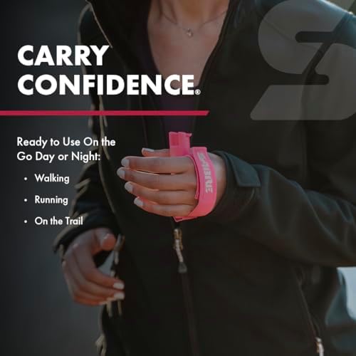 SABRE Runner Pepper Gel, Maximum Police Strength OC Spray, Reflective Hand Strap for Easy Carry & Quick Access, 0.67 fl oz, Secure & Easy to Use Safety, Optional Clip-On Alarm & LED Armband Combos