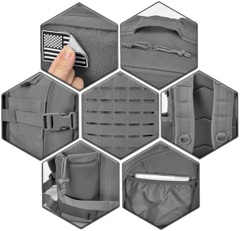 QT&QY 25L/35L/45L Military Tactical Backpack For Men Molle Daypack 3 Day Bug Out Bag Hiking Rucksack With Bottle Holder